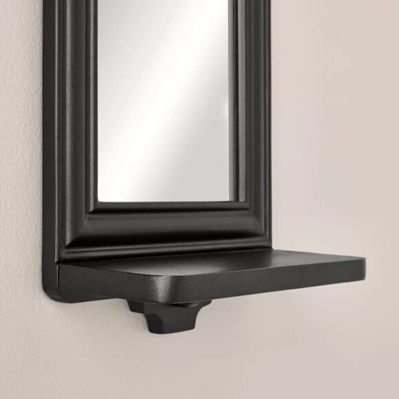 Hearth & Hand Magnolia 17" Wood Framed Wall Mirror with Shelf Black - Target - Picture 4 of 6